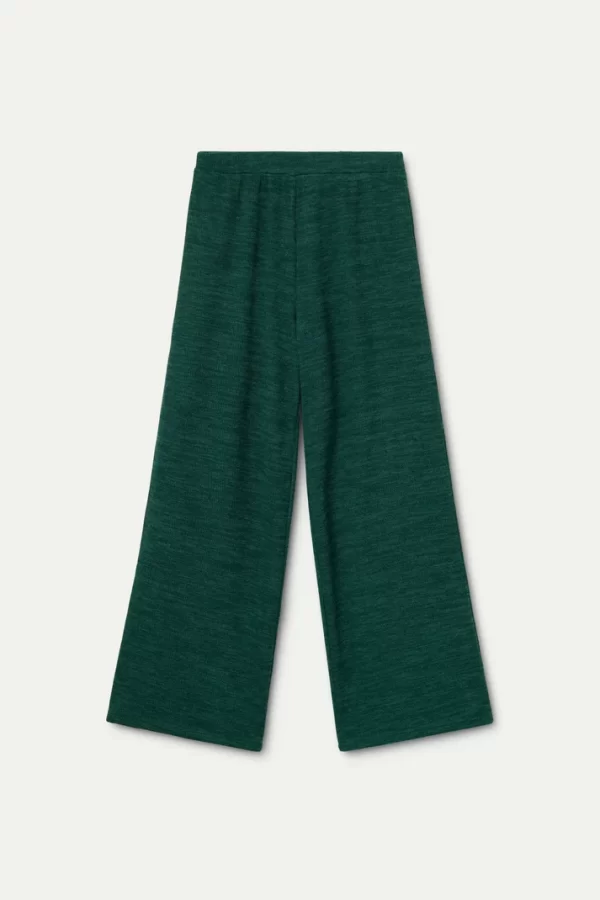 Green ribbed knit pants