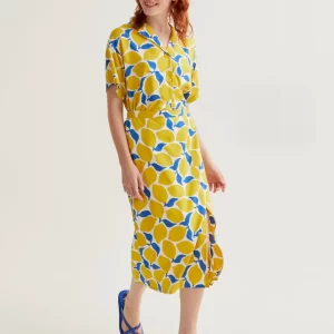 Limoncello print midi skirt