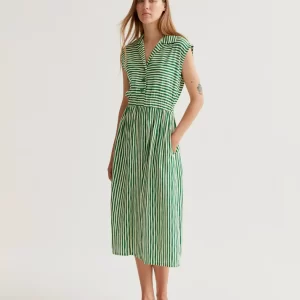 Lavagna Green print midi dress