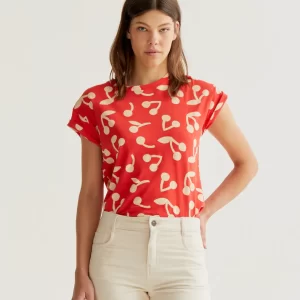 Red Cherry print T-shirt