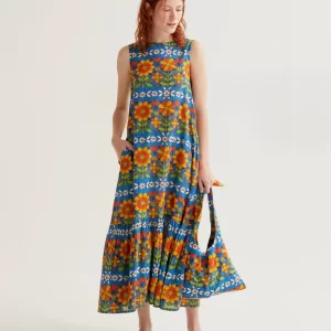 Long dress with Garden print