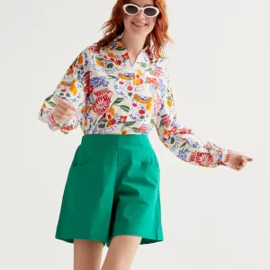 100% cotton green shorts